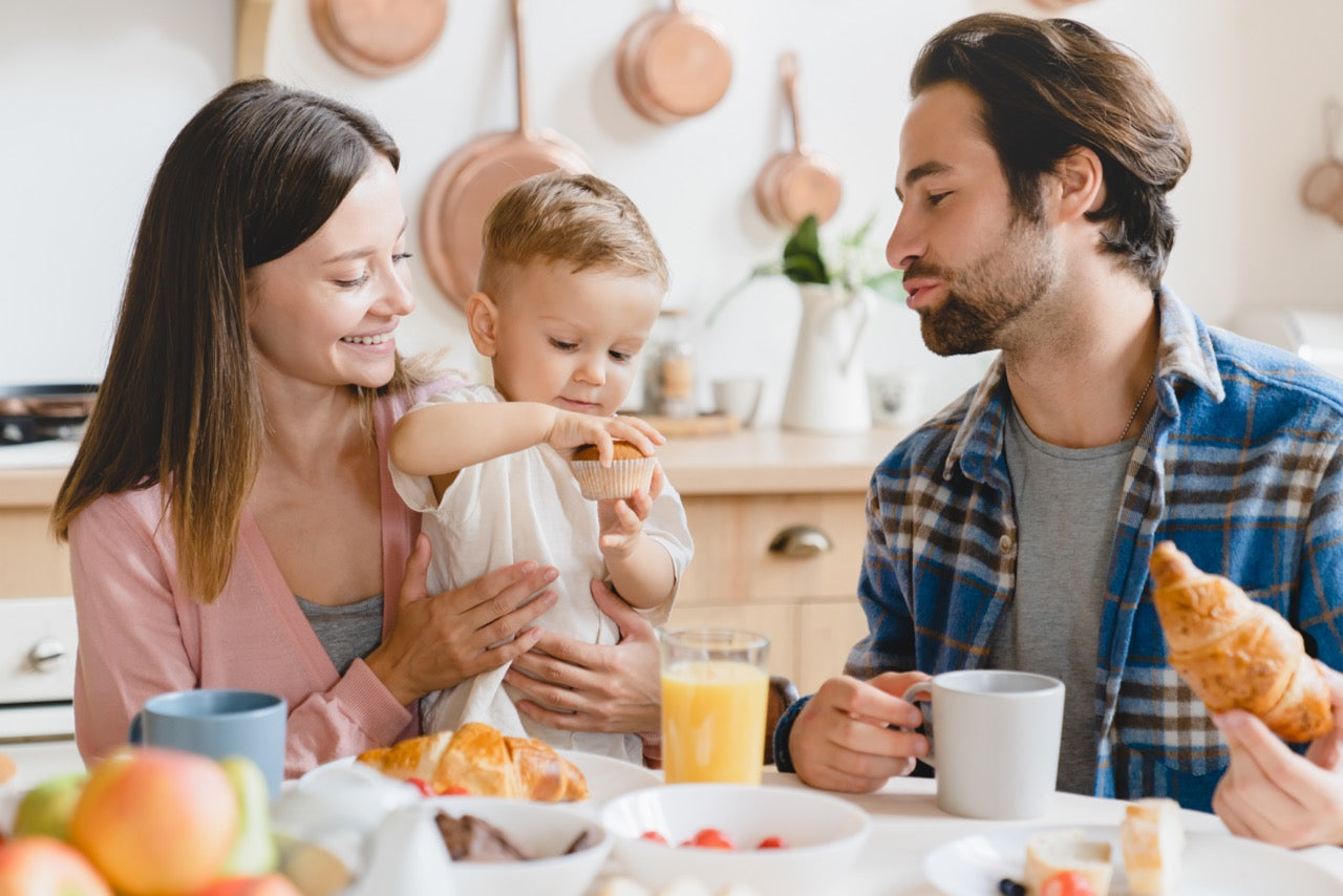 Family having breakfast