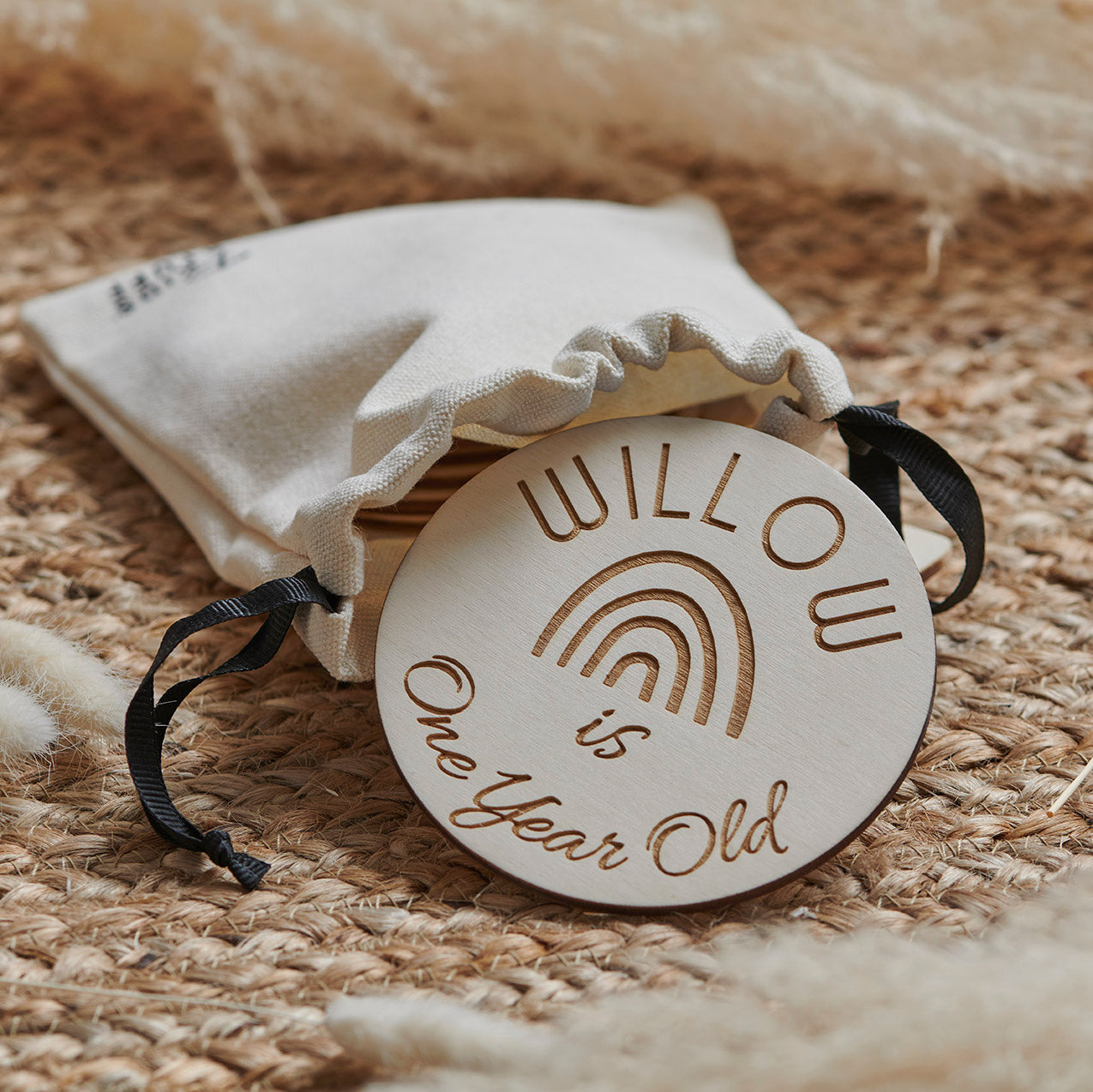 Personalised Rainbow Engraved Wooden Milestone Collection