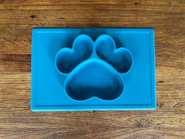 Clearance: Ocean Blue Paw Plate Mat