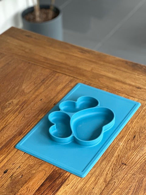 Clearance: Ocean Blue Paw Plate Mat