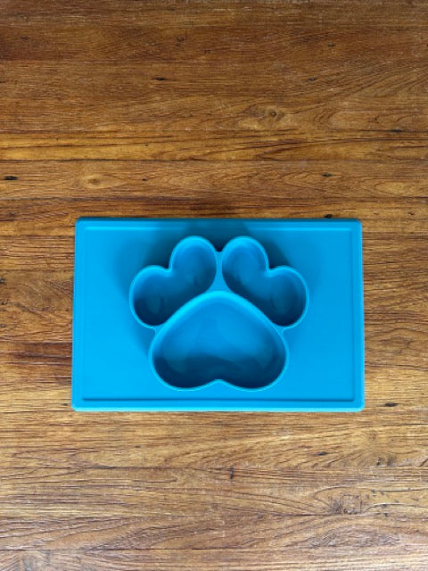 Clearance: Ocean Blue Paw Plate Mat