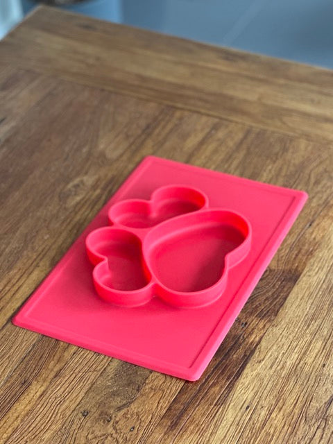Clearance: Vibrant Red Paw Plate Mat