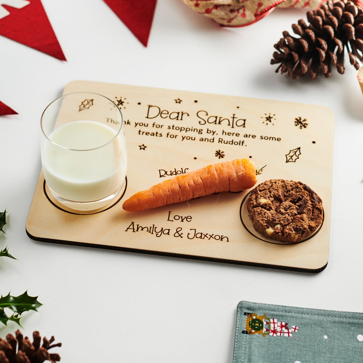 Personalised Christmas Eve Board / Santa Plate - Winterland