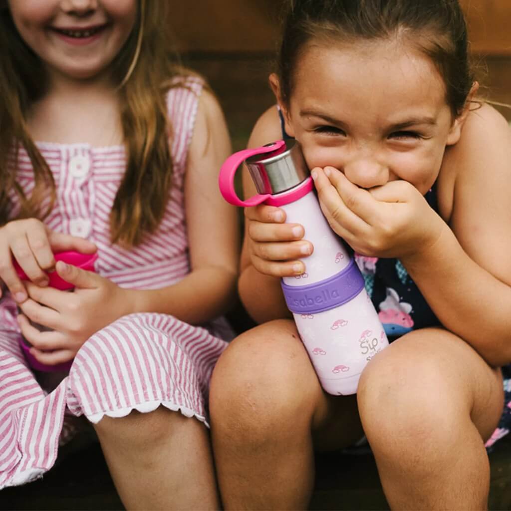 Young Kid With Personalised Silicone Bottle Bands