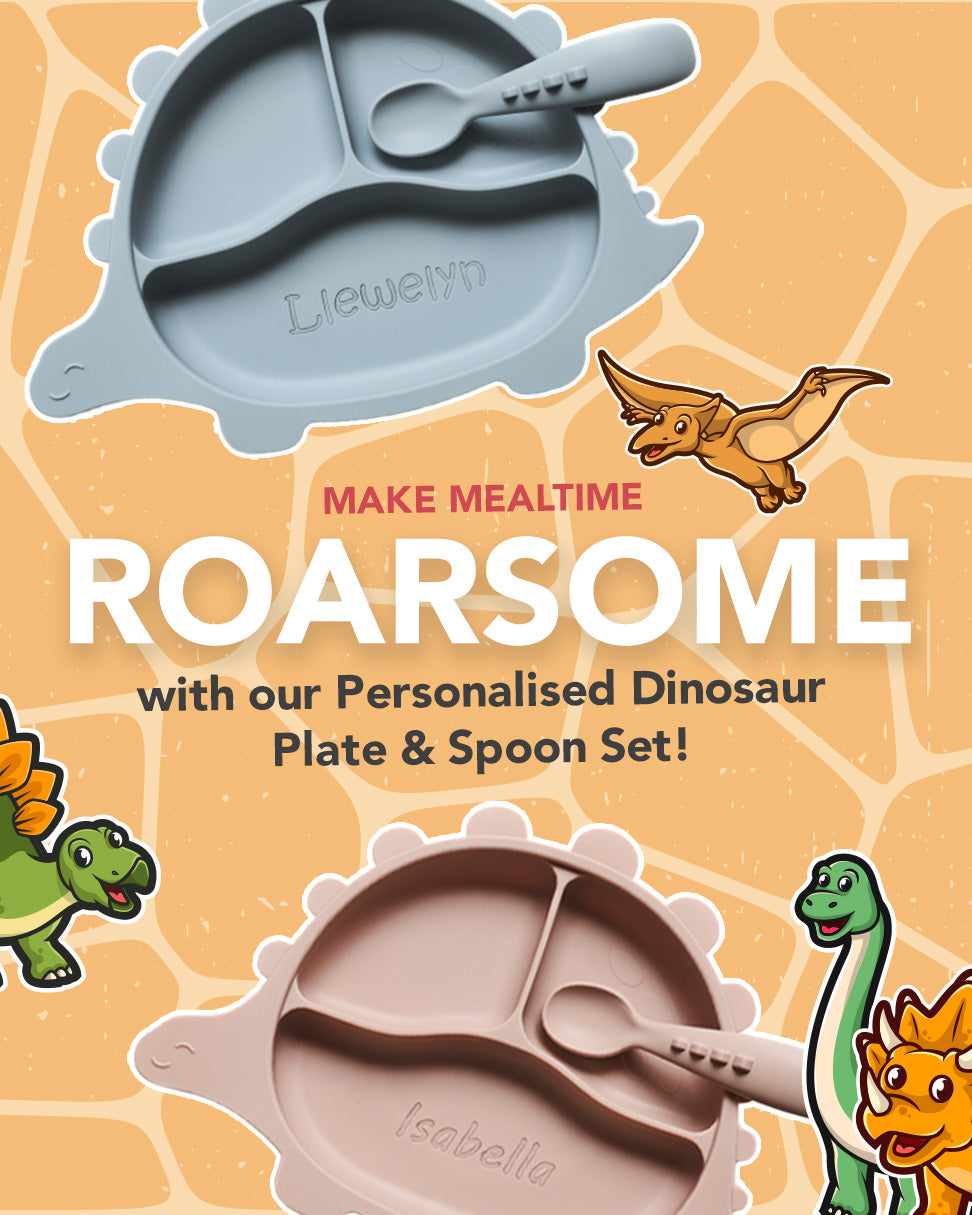 Dinosaur feeding plates for toddlers