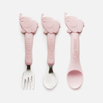 Personalised Baby Elephant Cutlery Set