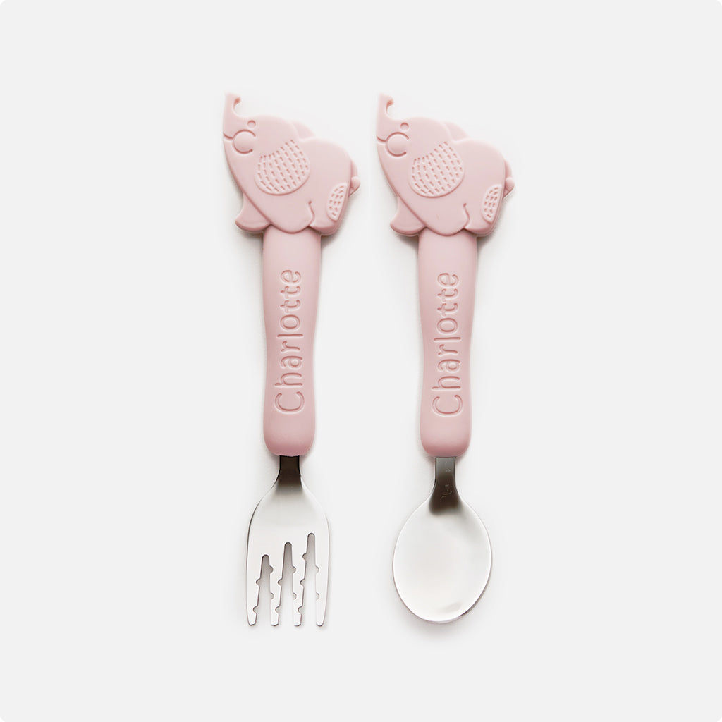 Personalised Baby Elephant Cutlery Set