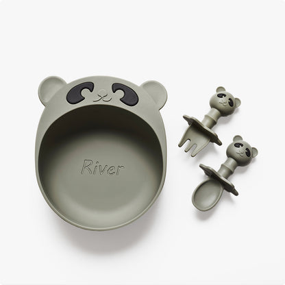 Personalised Panda Bowl and Cutlery