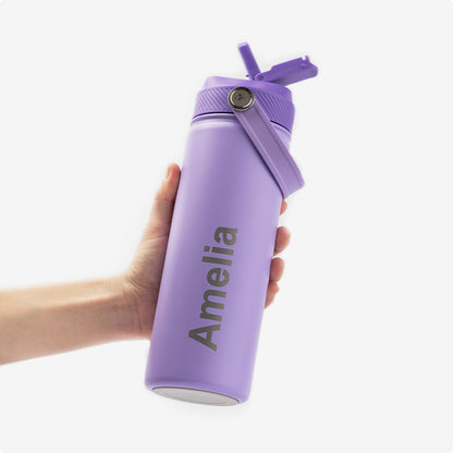 Personalised 750ml Water Bottle in Purple