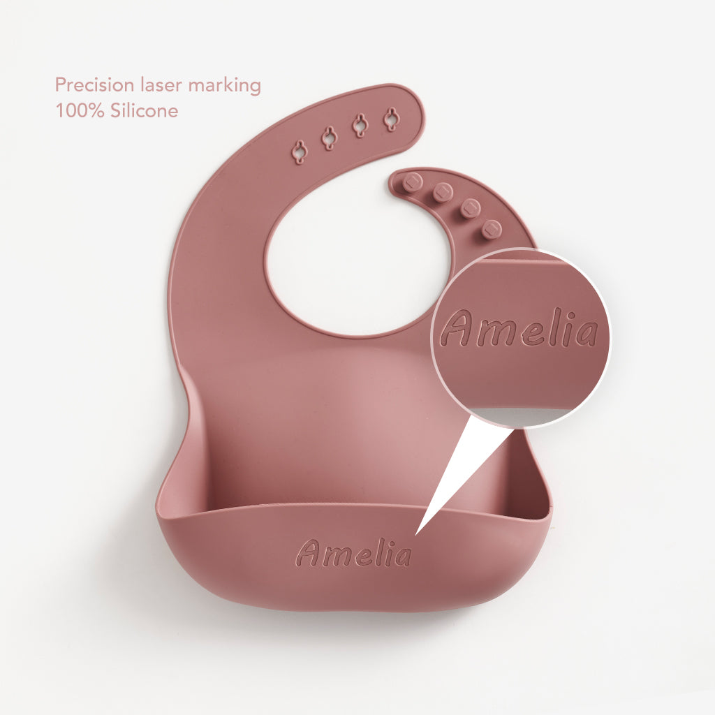 Personalised Silicone Baby Bib (Set of Two)