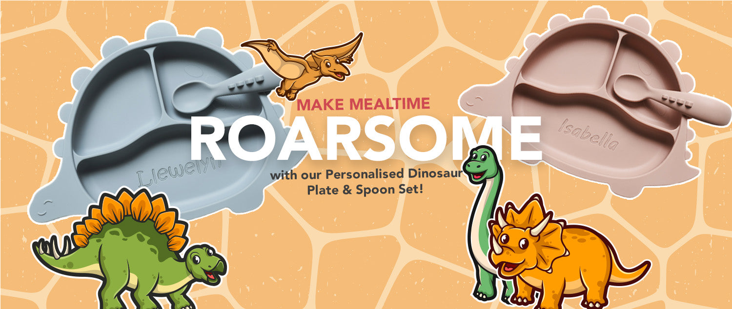 Dinosaur feeding plates for toddlers