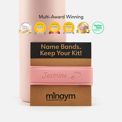 Pink Bottle Band with Personalised Name