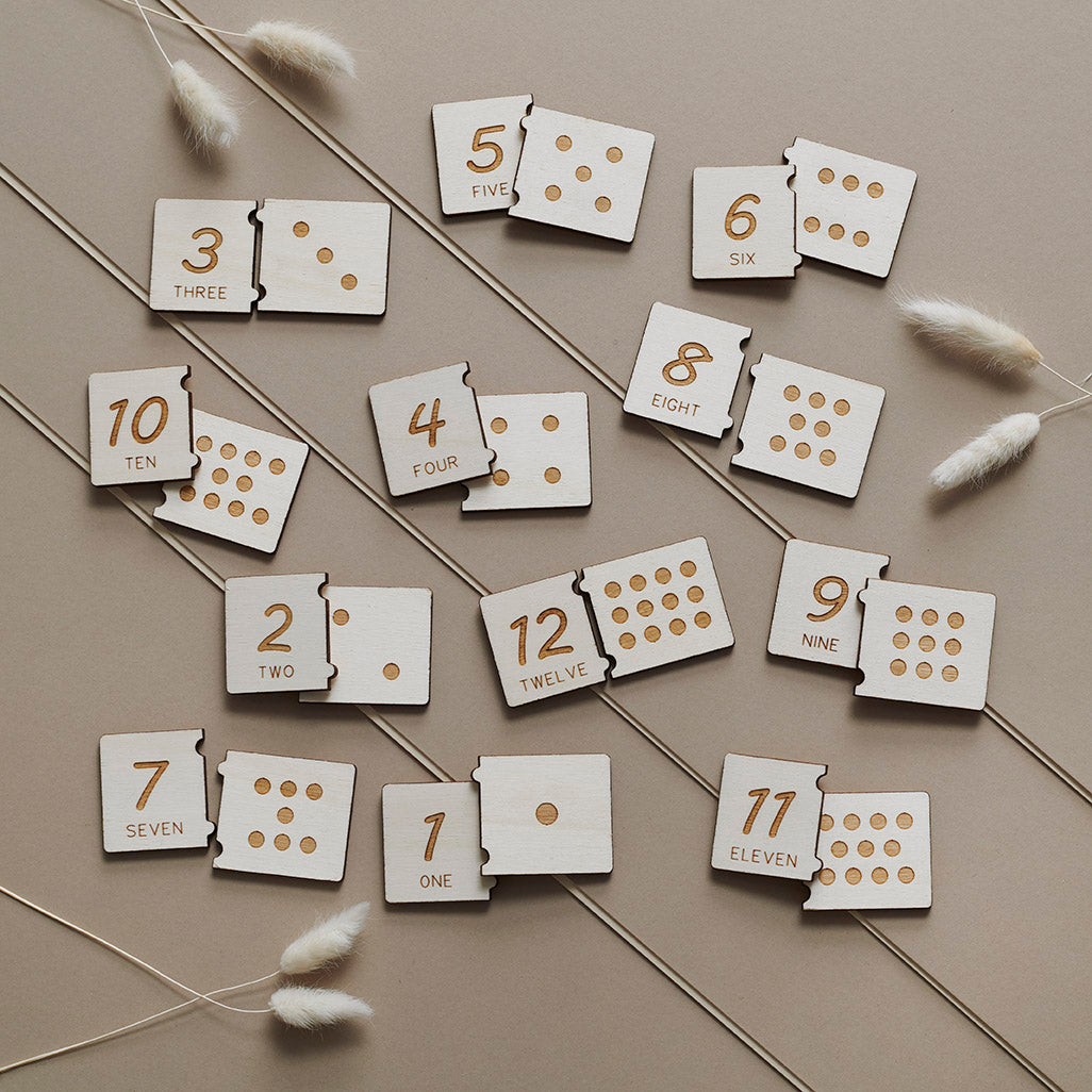 Montessori Wooden Number Match Cards (Dominoes)